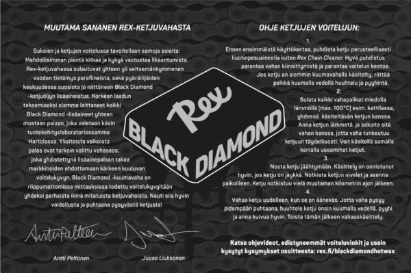 REX Black Diamond Hot Wax ohjeet